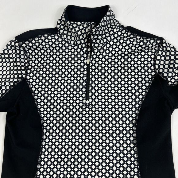 Lands’ End Sport Black White Geo Print 1/4 Zip Active Pullover Women’s Small - Picture 3 of 10